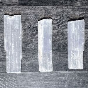 Bundle of three rough selenite wands